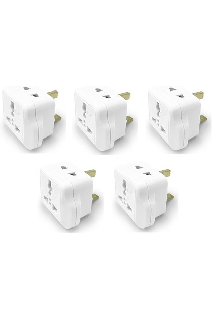قابس محول طاقة للسفر العالمي من النوع D/e/f/g/h/i/l إلى G، 13 أمبير 220-240 فولت، 3 دبابيس (عبوة من 5 قطع)