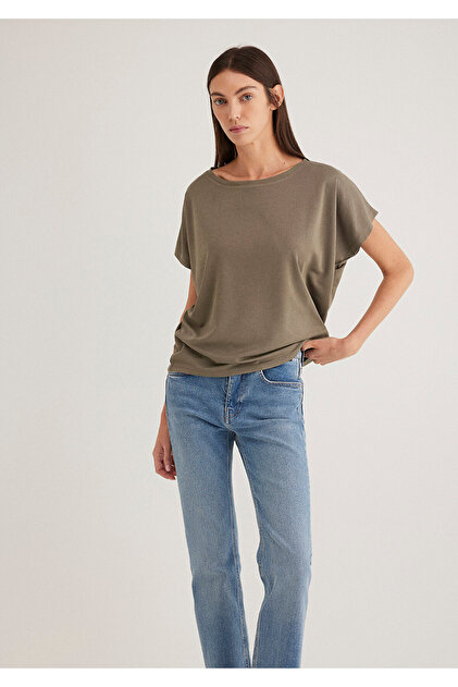 Mavi Lux Touch Tencel Tm Yeşil Modal Basic Tişört Loose Fit / Bol