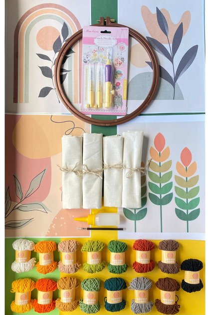 Punch Head Punch Embroidery Trial Set - Trial Set for Beginners in Punch Making