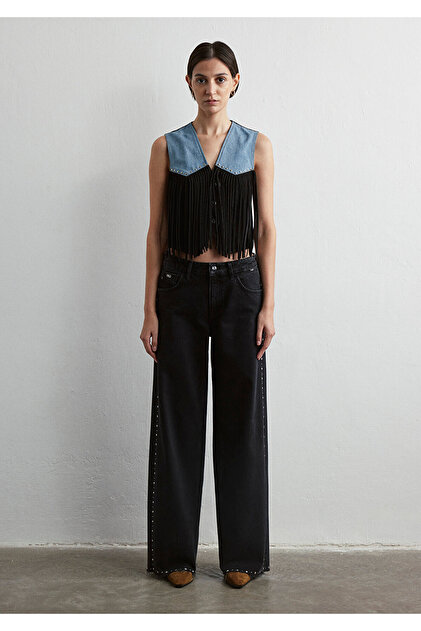 Mavi Rebecca Iconic Zımbalı Siyah Jean Pantolon 1010926-89497