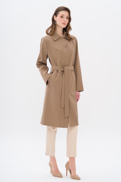 Shirt Collar Metal Accessory Large Size Trench Coat Mink 4304