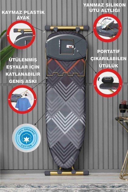 Harbinger Mm156 Goldboard Ütü Masası Gold Serisi & Ekstra Kalın Kumaş & Yedek Bez Hediyeli