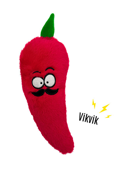 Chubby Pepper Dog Toy Red Color, Vikvik Sound Plush Dog Toy Dog Sleeping Companion