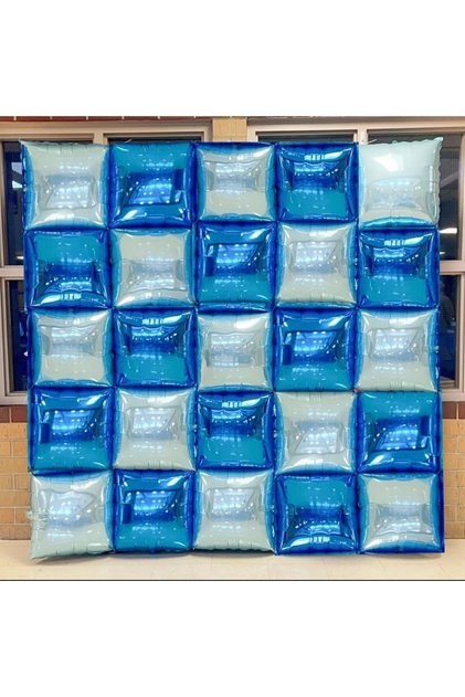 Square Foil Balloon Backdrop Sky Blue 4pcs 37cm*37cm