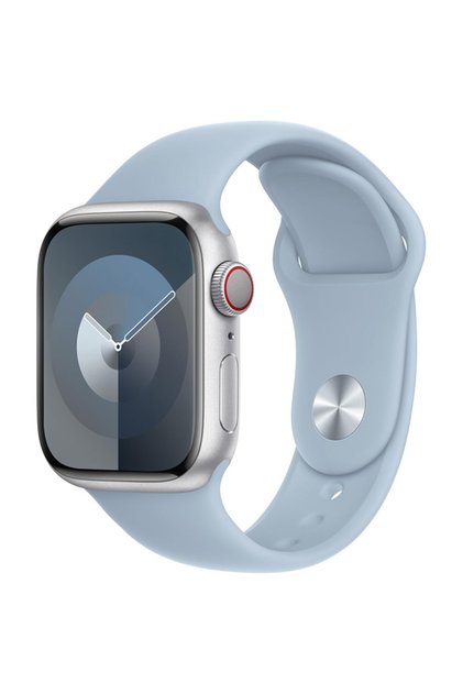 Curea sport pentru Apple Watch, design simplu, reglabilă, silicon, albastru deschis - 38/40/41 mm, medie