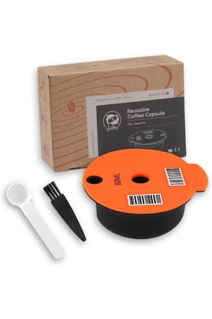 Set De Capsule De Cafea Reutilizabile, Compatibile Cu Bosch Tassimo, 60ml, Include Lingura Si Perie