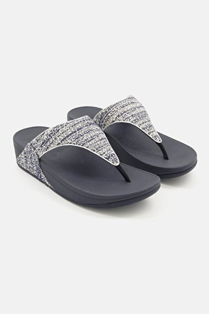 Women Lulu Shimmerwave Toe Post Sandals, Navy