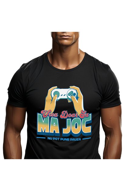 Tricou Barbati cu Maini Umane Maneta Jocuri Video Gamer Hobby Relaxare cu imprim,Black_L