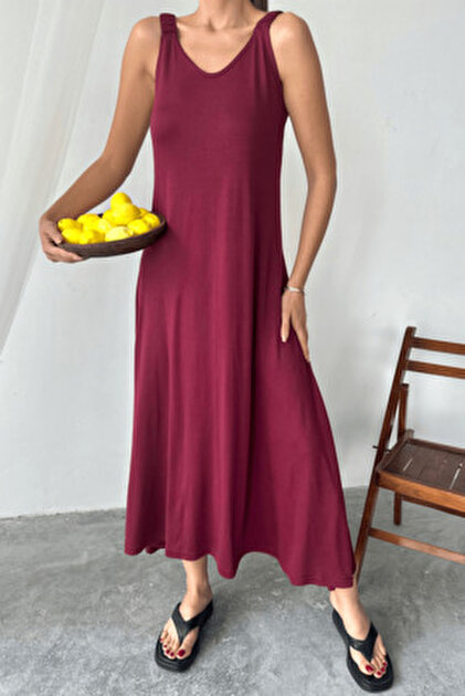 chinese dress ladies Sexy U-Neck Bell Sleeve Knit Maxi Dress main image 0