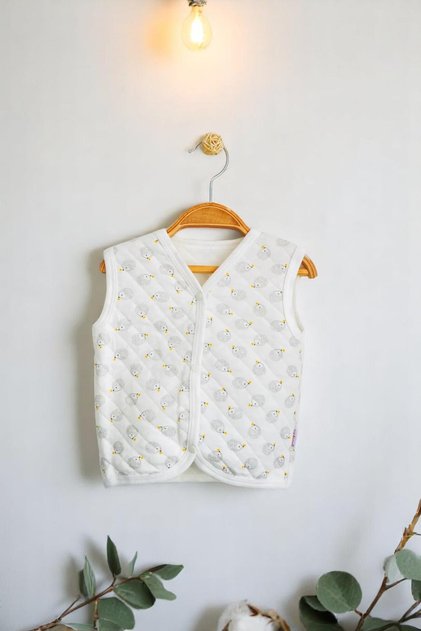 Baby 100% Cotton Vest Small Hedgehog Patterned