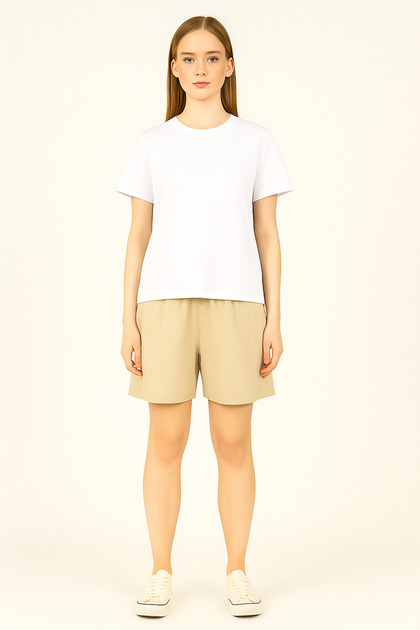 Women's Solid T-Shirt – Medium Fabric, Comfort Fit, Wide Cut, Suitable for Daily Wear