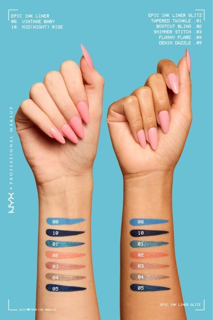 NYX Epic Ink Liner Jeanz Vintage Baby – Wasserfester Flüssig-Eyeliner In Hellblau, Mattes Finish, 1 Ml
