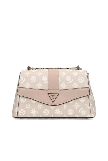 GUESS Dorys Borsa A Tracolla, Top Zip, Bianco Con Logo, 24x13x6 Cm, Tracolla Regolabile, Scomparti E Fondina - 3