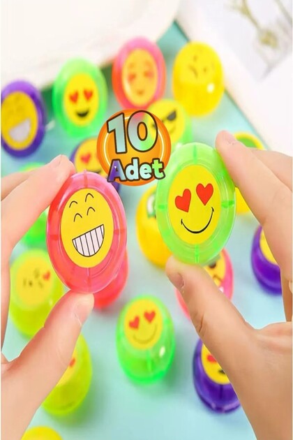 Bundeba 10 Adet Plastik Emoji Yoyo Oyuncak Karne Hediyesi Özel Gün