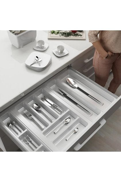 Kitchen, Modular Cutlery Set, White, 64 X 48 cm (3.5 cm Can Be Cut from the End to the Length)