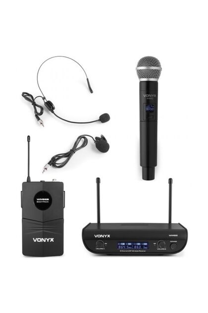 Σετ ασύρματου μικροφώνου Vonyx WM82C, φωνητικά, ακουστικά-πέταλλο