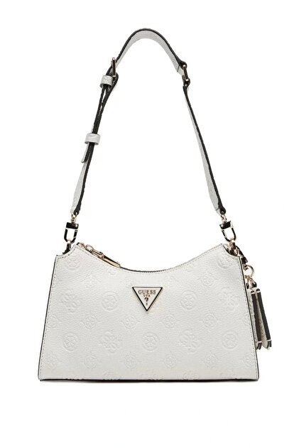 Guess CRESIDIA TOP ZIP SHOULDER BAG Kadın Beyaz Omuz Çantası