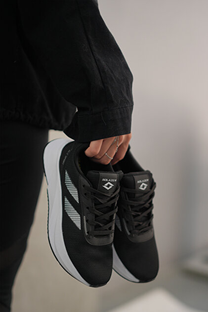 SOLAZER Femei - Pantofi sport alb-negru Pantofi sport casual 052