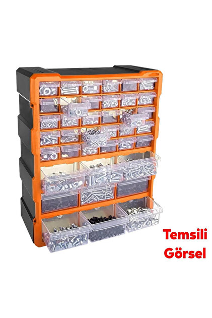 NUBLADO Çekmeceli 39'lu Takım Çantası Plastik Organizer Vida Dübel