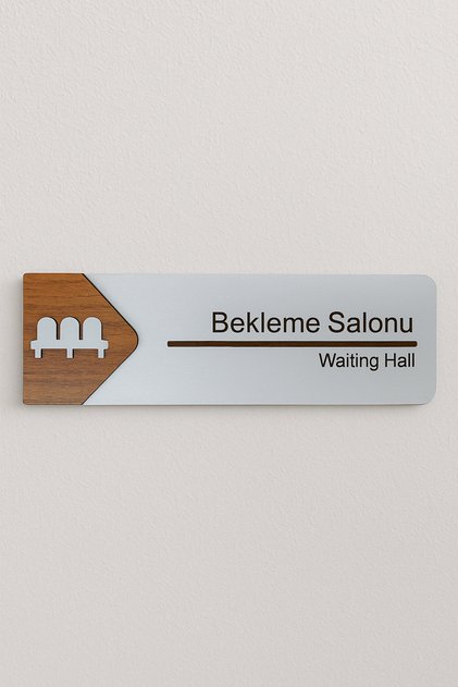 Bekleme Salonu Ofis Oda Kapı İsimliği Yönlendirme Tabelası Levhası Kişiselleştirilebilir