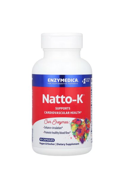 Natto-K, Nattokinase Supplement, Promotes Heart Health & Circulation, 90 Count.