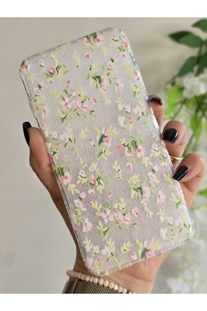 Iphone 7 Plus / 8 Plus Uyumlu Çiçekler Desenli Şeffaf Telefon Kılıfı