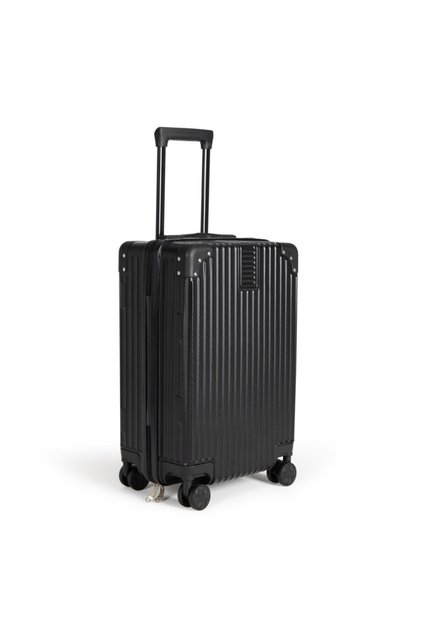Valiza de cabina cu roti pivotante Livoo VOY007, carcasa rezistenta din ABS, neagra