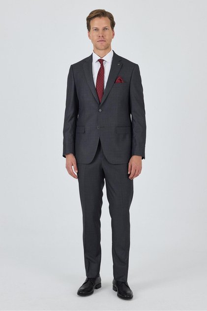Men's Plain Filafil Mono Collar 6 Drop Comfort Fit Suit 1001250170