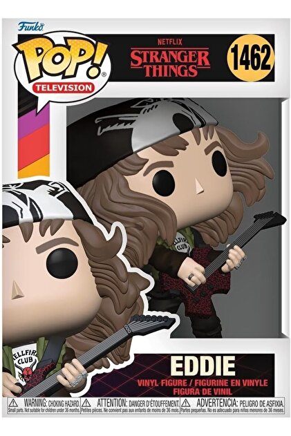 Funko Pop! Stranger Things Eddie Gitarlı Vinil Figür 9,5 cm, TV