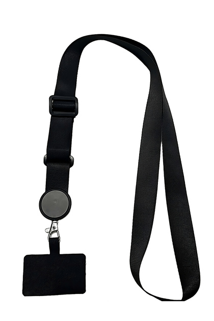 30-60cm Length Adjustable Mobile Phone Neck Rope Strap Necklace Lanyard Strap Nylon Fabric Black