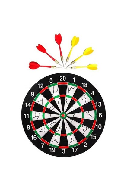 Wooden Double Faced Dart Board Game Set 17inch