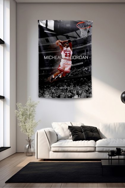 Micheal J Basketbol Efsane Duvar Örtüsü Duvar Halısı Birinci Kalite Kumaş