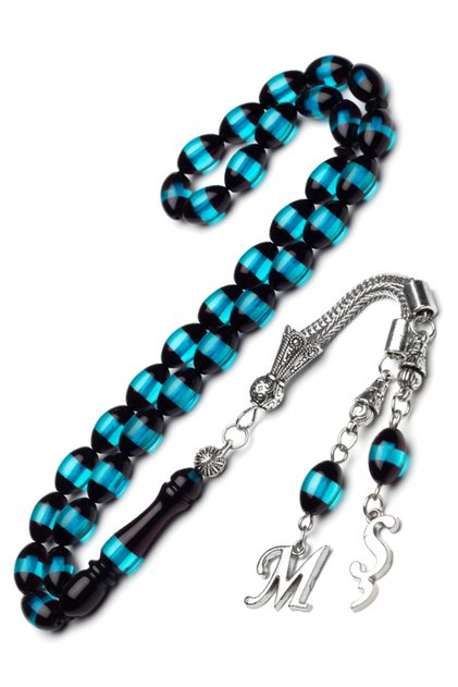 Men's Gift Letter Tassel 7X11Mm Turquoise Vernier Powder Amber Prayer Beads