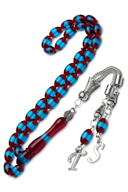 Men's Gift Letter Tassel 7X11Mm Claret Red Blue Vernier Powder Amber Prayer Beads