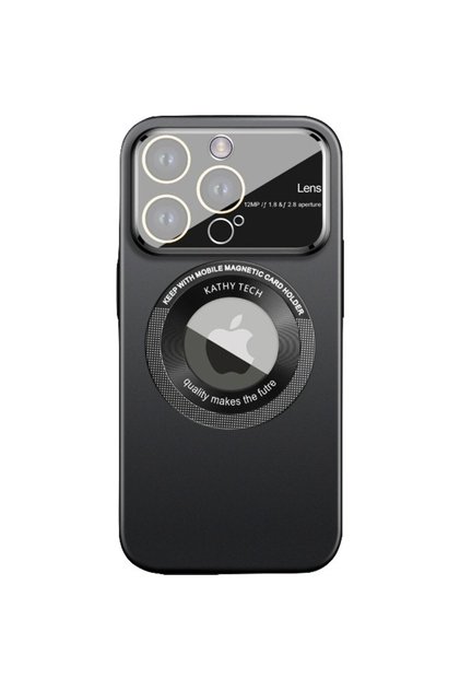 Husa protectie MagSafe Kathy Tech, VADER, pentru Apple iPhone 14 Plus, Dublu Cerc, Negru