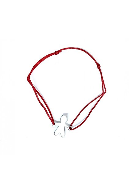 Brățară cu șnur reglabilă din argint 925 pentru băiat Jolie Silver, 0,8 g, 1,5 x 1,5 cm