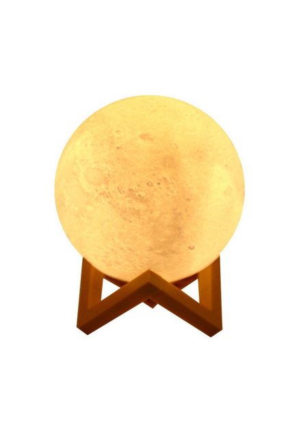 Lumină de noapte cu formă de lună, culori, lumină LED alb cald, alimentată cu baterii, suport din plastic, 15 cm,