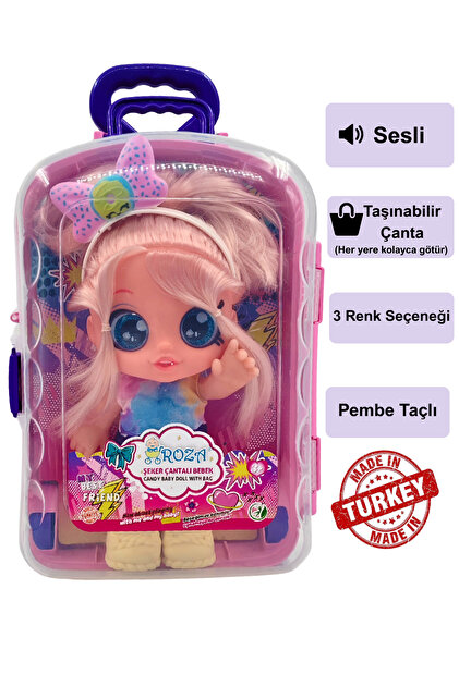 Global Toys Sesli & Taşınabilir Çantalı Şeker Kız Bebek – 42 Cm