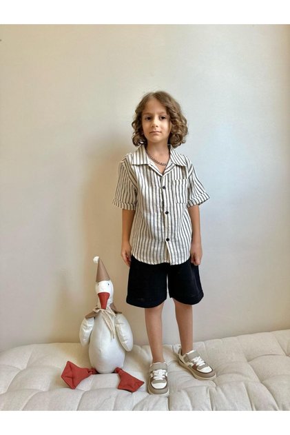 Boy's Striped Shirt Bottom Top Set