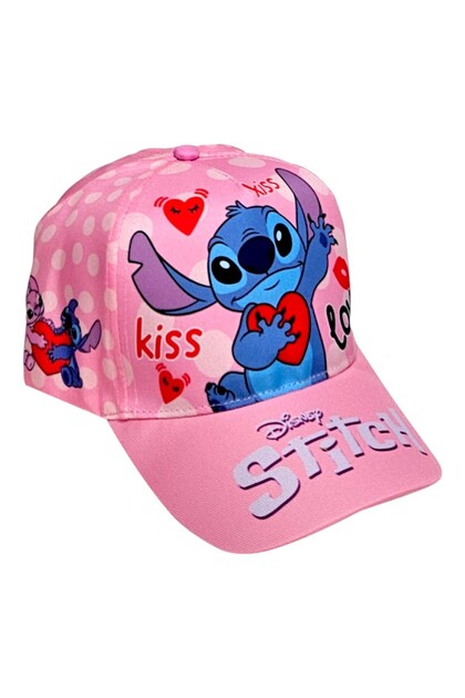 Sapca pentru fetite, multicolor, marimea 54 cm, Kiss, Love, Stitch