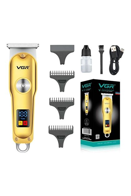 ماكينة قص الشعر الاحترافية V-290 مع شاشة LED باللونين الذهبي والفضي