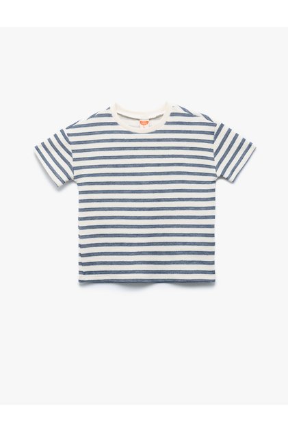 Boy's Crew Neck Striped T-Shirt 5Smb10338Tk