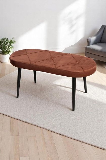 Mymassa Bench - Soho Kahve - Ahşap Siyah Ayak - Fiyatı