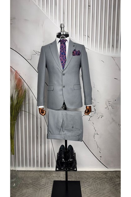 Slim Fit Mono Collar Suit