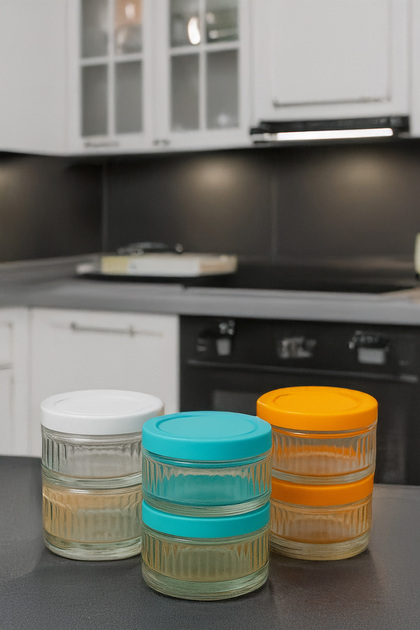 ZURİ DESİGN 6'lı Hava Geçirmez Cam Kase Seti - 140 Cc | Karışık