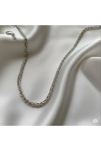 Unisex Angelus Model Thick Chain Necklace and Bracelet Set of 2