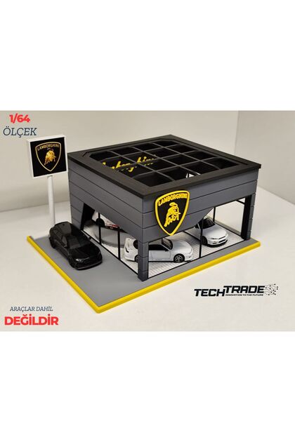 Tech Trade Lamborghini Diecast Showroom Garaj Diorama 1:64 Ölçek