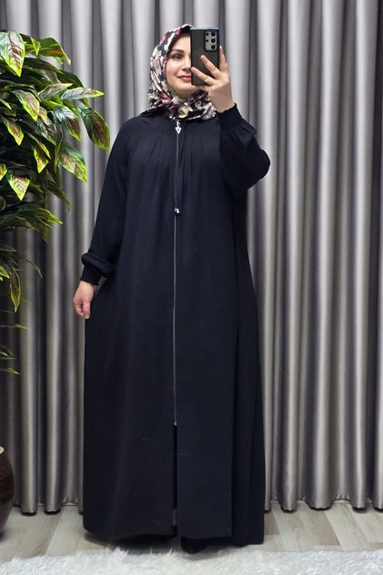 Women's Hijab Clothing Large Size Crepe Ferace with Nur Robe