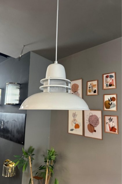 Fener Beyaz Metal Avize Tekli Sarkıt Mutfak Çocuk Odası Salon Masaüstü Retro Lamba Modelleri