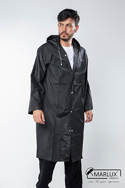 Kursan Yapı Marlux Women's & Men's Raincoat, Eva Black Raincoat